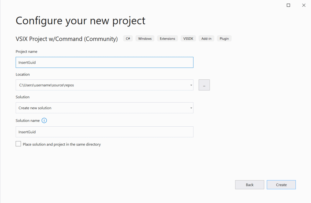 Configure your new project