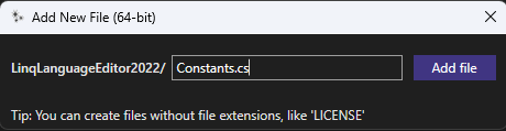 Add Constants File