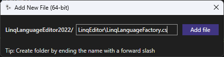 Add Language Editor Factory