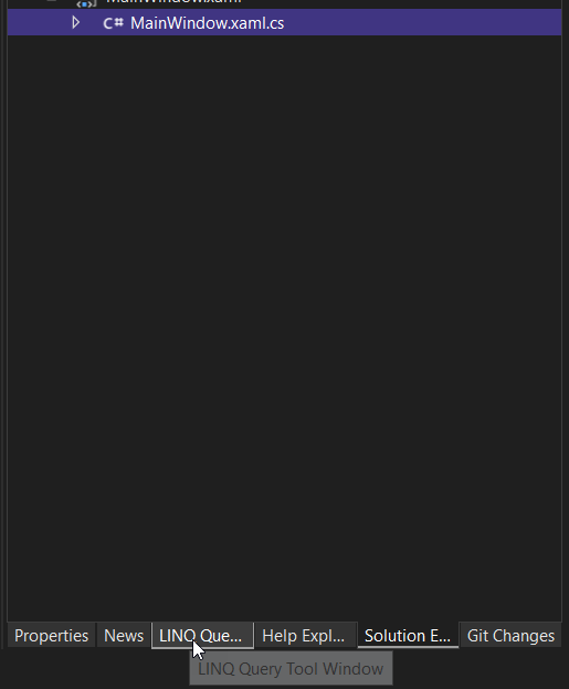 Linq Query Tool Window Tab